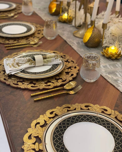 Wooden Charger Plate - Gold Leaf