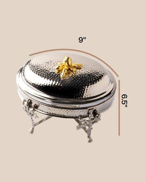 Oval Glass Chaffing Dish